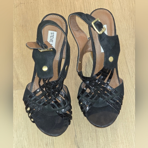 Steve Madden “Turnpike” Leather Upper Wood Platform Wedge – 7M – NWOT - Picture 4 of 6